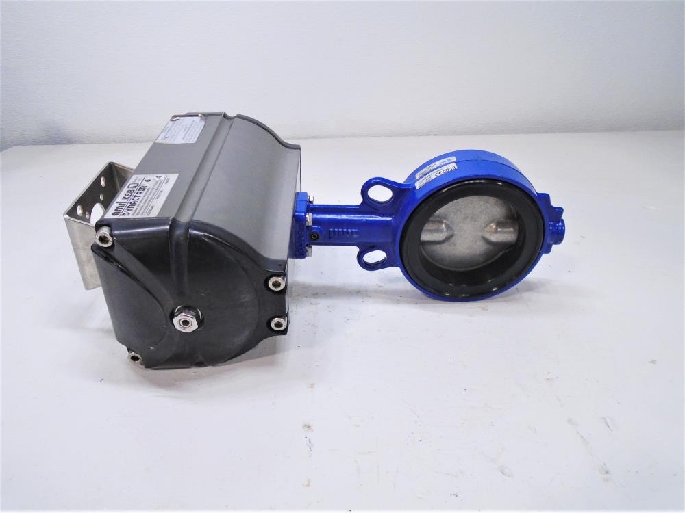 Amri 4" 150# Lined Butterfly Valve, Cast Iron 3T6K6XV w/ Dynactair 6 Actuator